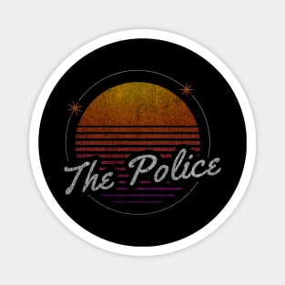 the police retro dark moon Magnet